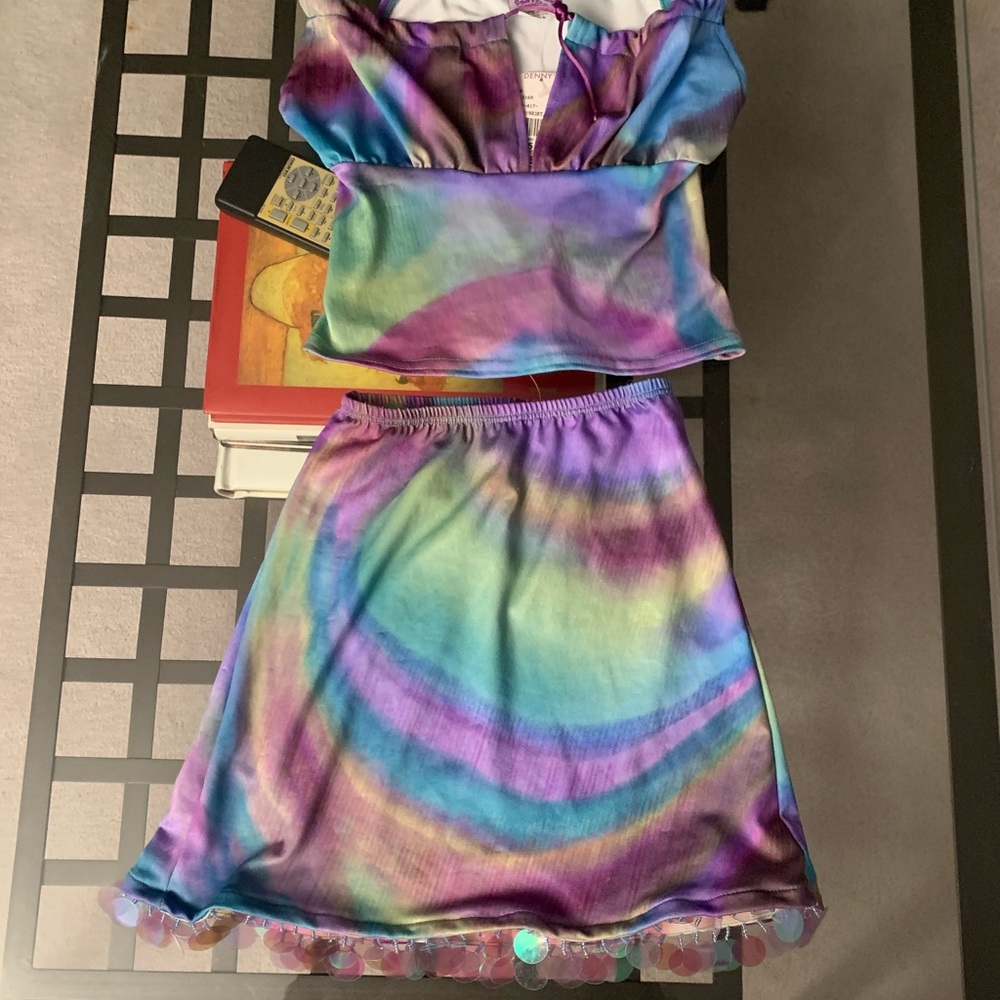 Girls tye dye matching set NWT